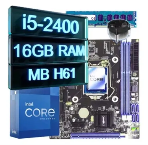 Kit intel i5 2400 + 16 gb ram ddr3 + placa mãe H61