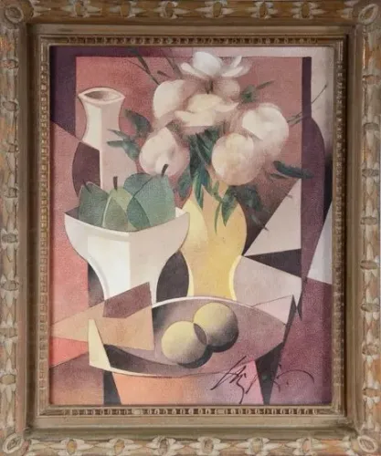 Henri Carrières, Natureza Morta é oléo sobre tela 50 x 60 (com moldura), assinado