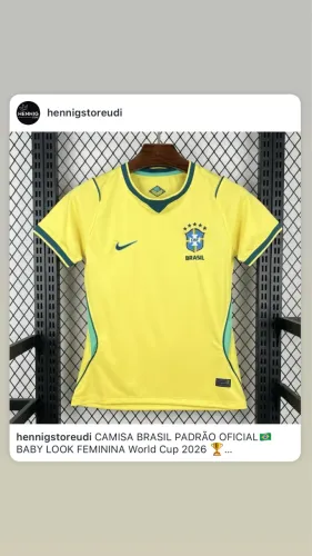 CAMISA BRASIL BABY LOOK AMARELA