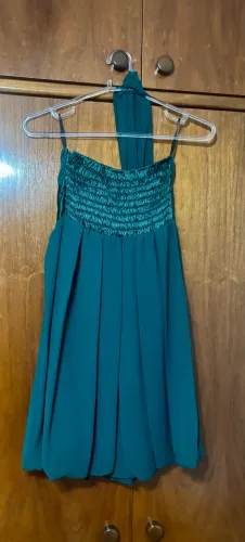 Vestido cor petróleo mind, tomara que caia