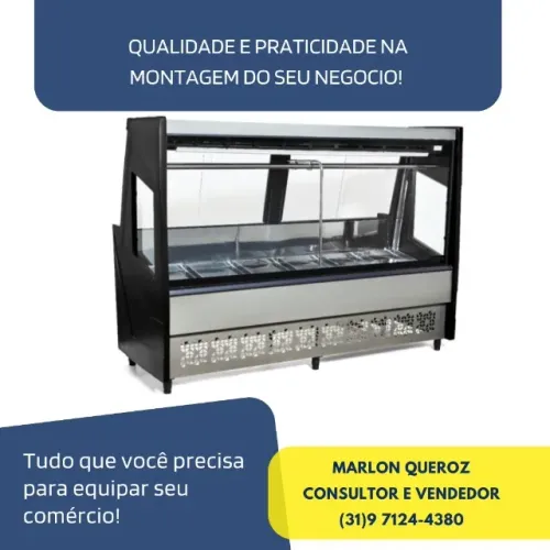 Balcão de Açougue Preto 2M Polar 220V