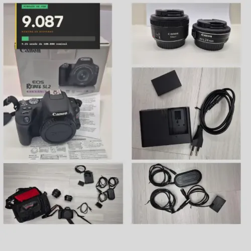 CANON SL2 + 24mm + 50mm | 9.087 CLIQUES | KIT COMPLETO | R$ 3.400