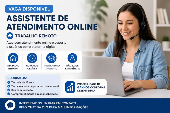 Assistente de Atendimento Online - Trabalho Remoto