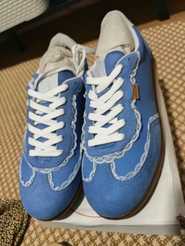 Tênis AnaCapri A'25 detalhe renda azul feminino TAM 40