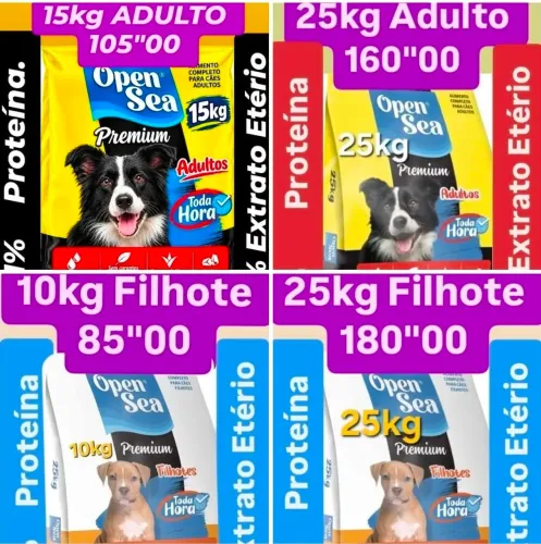 RAÇÃO OPEN SEA 10kg/ 15kg/25kg Adulto/ Filhote
