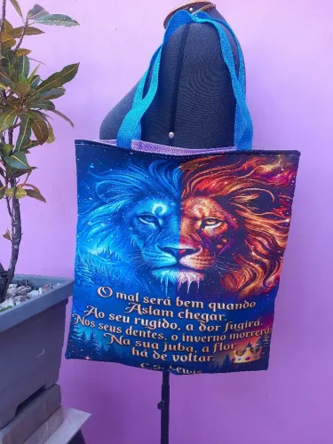 Bolsa Ecológica/ Ecobag Artesanal Grande/ As Crônicas de Nárnia, Aslam