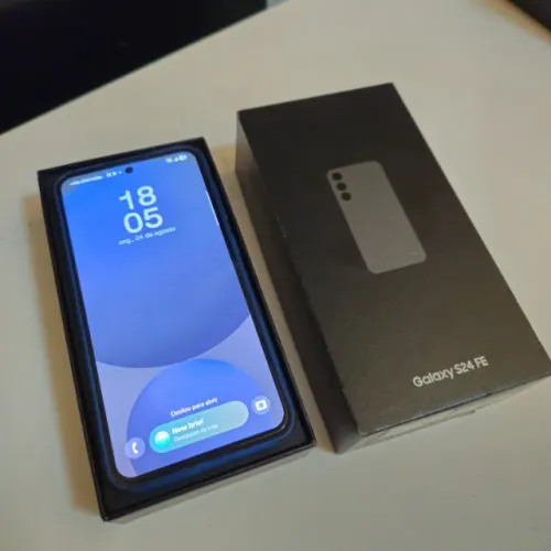 Samsung S24 fe c/Nota, Caixa, Película e Capinha