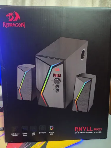 Caixa De Som Redragon Gs520-pro Anvil Pro Bluetooth Usb Sd Aux RGB Gamer PC Notebook Preto