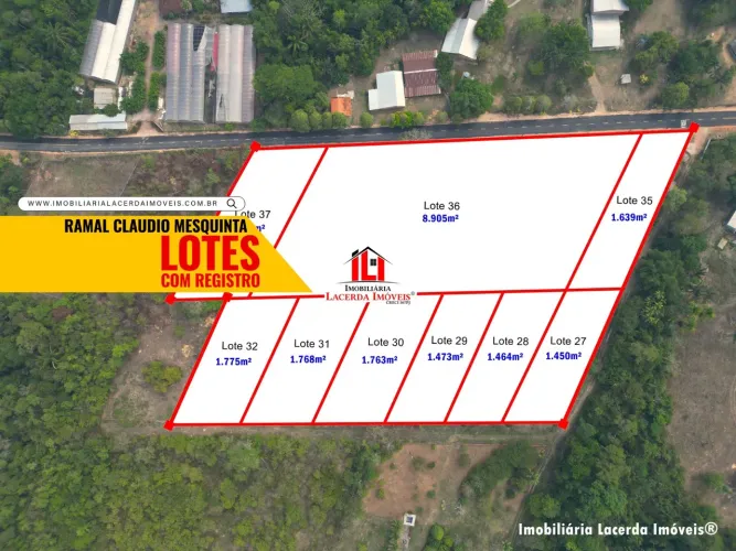 Terreno no Ramal Claudio Mesquita, 24.152m², BR 174, Tem REGISTRO DE IMÓVEIS, DESMENBRADO