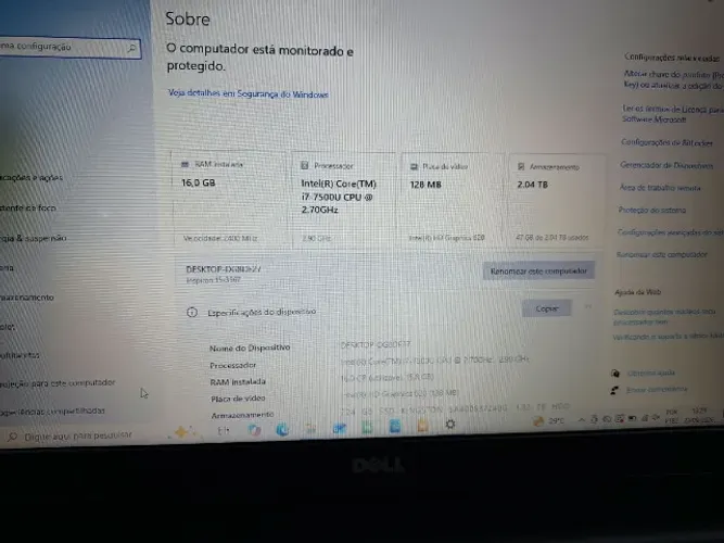 Notebook Dell i7-7500 - EXCELENTE!!!!!