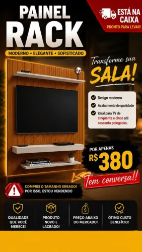 Painel Rack - Nunca usado