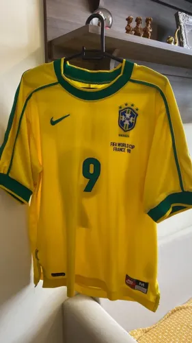 Camisa Brasil 1998 Home Ronaldo 9 Tamanho M