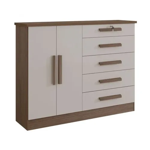 Cômoda 5 Gavetas 2 Portas Bella rf65