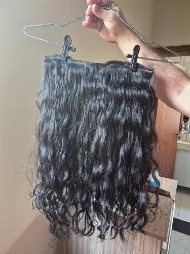 Cabelo humano brasileiro ondulado/cacheado