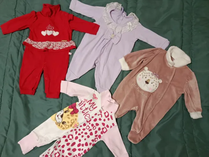 LOTE 12 MACACÕES MENINA 0-3 MESES
