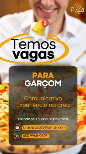 Vaga para atendente em pizzaria 