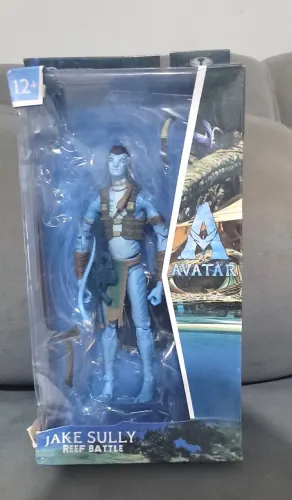 Boneco McFarlane Avatar Jake Sully Reef Battle 18cm Original Articulado Blacklight Glow