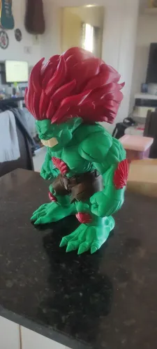 Figure Blanka Street Fighter Impressão 3d - ABS/PLA 30cm.