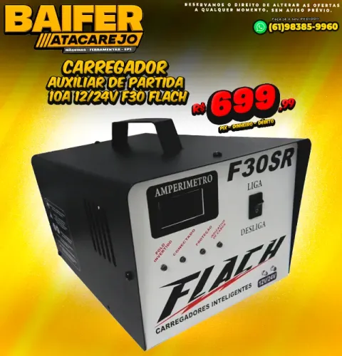 Carregador Auxiliar de Partida 10A 12/24v F30 Flach