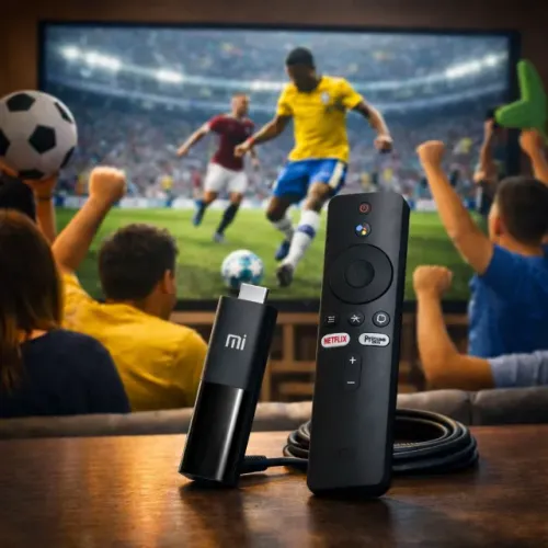 Mi Tv Stick Xiaomi Controle De Voz Full Hd Smart Youtube - Copa do Mundo - Loja Coimbra Co