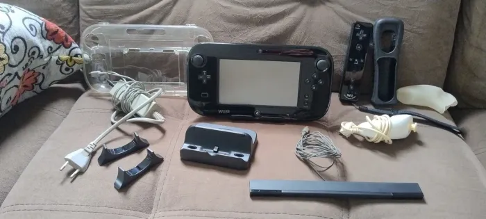 Gamepad Controle Wii U Nintendo sensor bar e vários acessórios