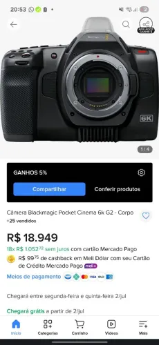 Blackmagic Cinema camera 6k g2