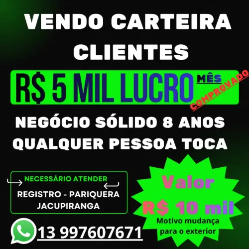 Carteira Clientes Lucro 5 mil mês