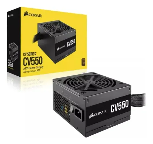 Fonte Corsair CV550 550W | 80 Plus Bronze | 1 ano d/uso