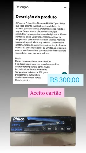 Prancha de cabelo