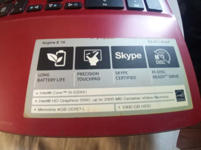 Notebok acer 5 geracao 8 memoria ddr3
