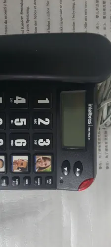 Telefone c/ fio e bina identificador de chamadas intelbras