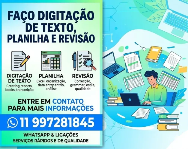 Precisando de digitação só entrar em contato 