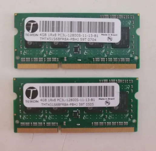 2 memórias de notebook 4gb cada