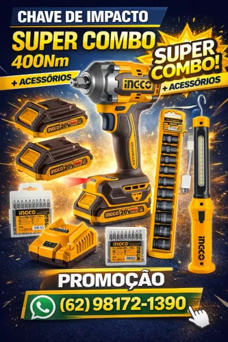 Kit Chave De Impacto 1/2 405nm Profissional Ingco