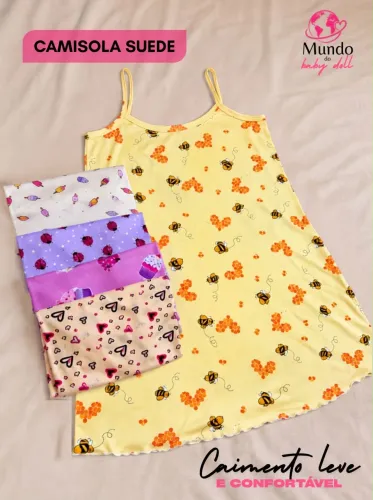 Baby doll e Camisola em SUEDE