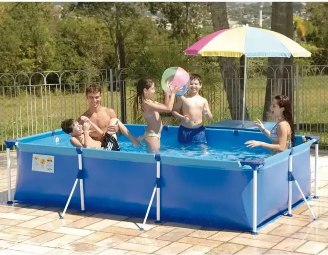 Piscina Retangular 3,70x2,40x0,70m 3700 litros PVC semi nova