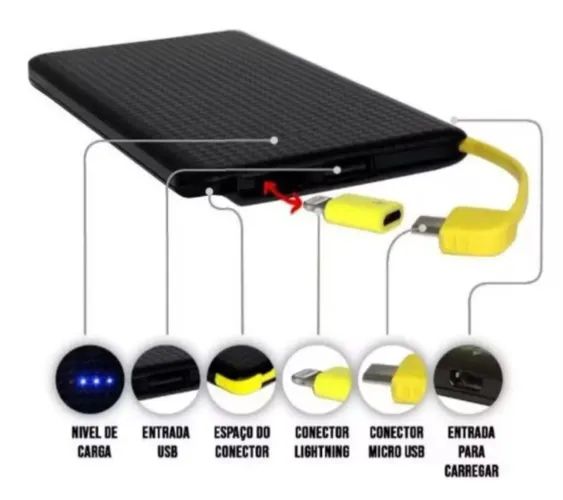 Carregador Portátil (Power Bank) 10.000mAh (Novo)