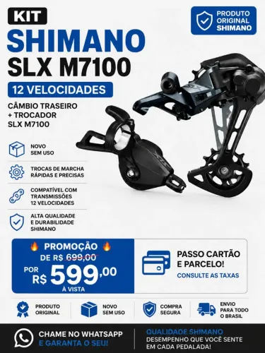 Kit com câmbio + trocador shimano SLX m7100