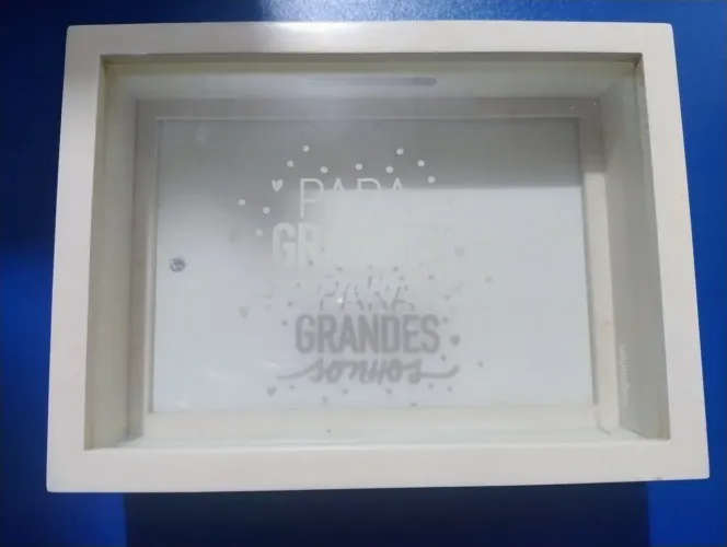 Cofre porta moedas retangular.<br>mofre Porta Moeda Quadrado Para Meus Grandes Sonhos Mdf