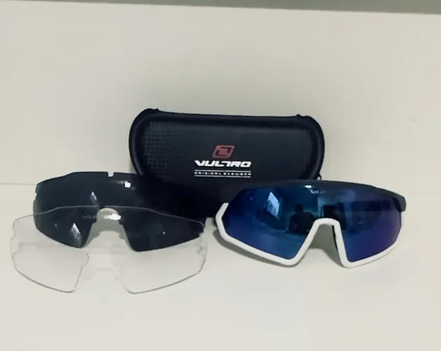 Óculos de Ciclismo Vultro Avalon LT Azul - 3 Lentes UV400
