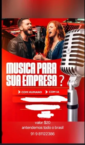 FAZEMOS MUSICAS PARA SUA EMPRESA, $20 91 9  *