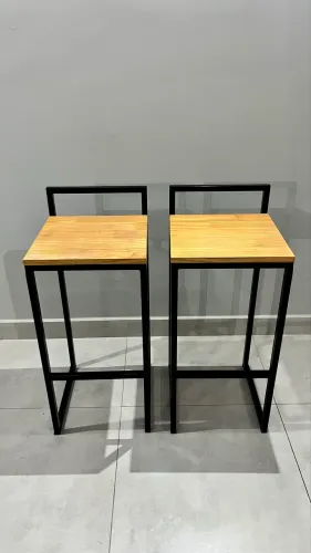 BANQUETA ESTILO INDUSTRIAL (Ferro e madeira)