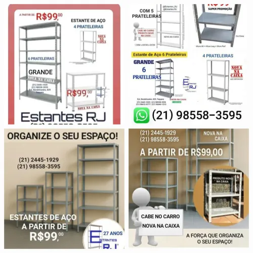 Estantes de Aço SUPER PROMOÇÃO a partir R$99,00* (Produto Novo)
