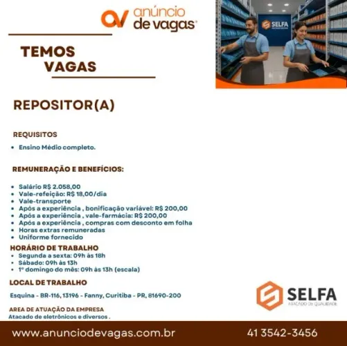 Repositor(a) - Selfa Atacado 