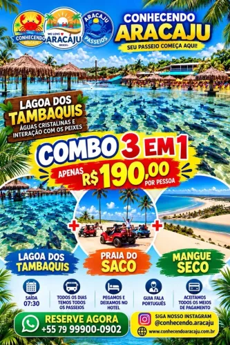 Venda de passeios em Aracaju/Sergipe