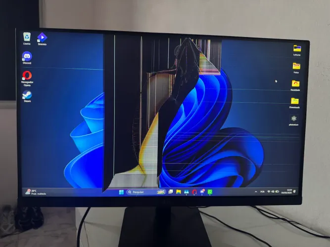 Monitor LG com defeito