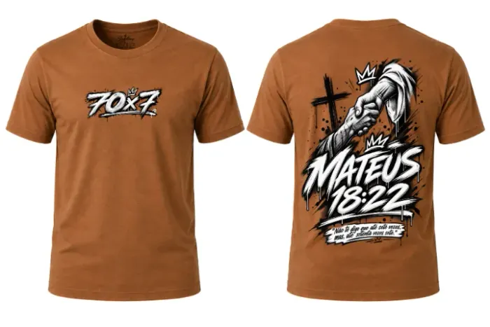 Camiseta Cristã Gospel 70x7 Mateus 18:22 Unissex