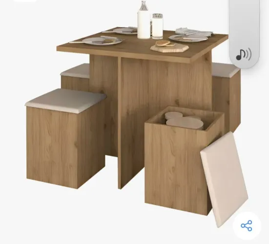 MESA COMPACTA COM 4 BANQUETAS