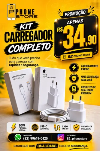 Carregador Completo Para iPhone Entrega Grátis 
