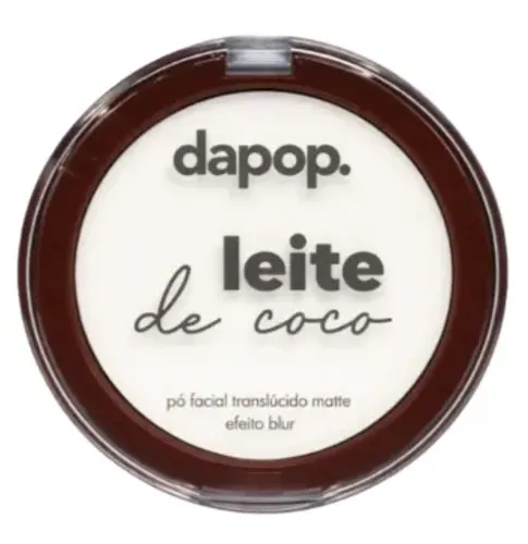 Pó Compacto Translúcido Leite de Coco Dapop - Acabamento Matte e Toque Aveludado